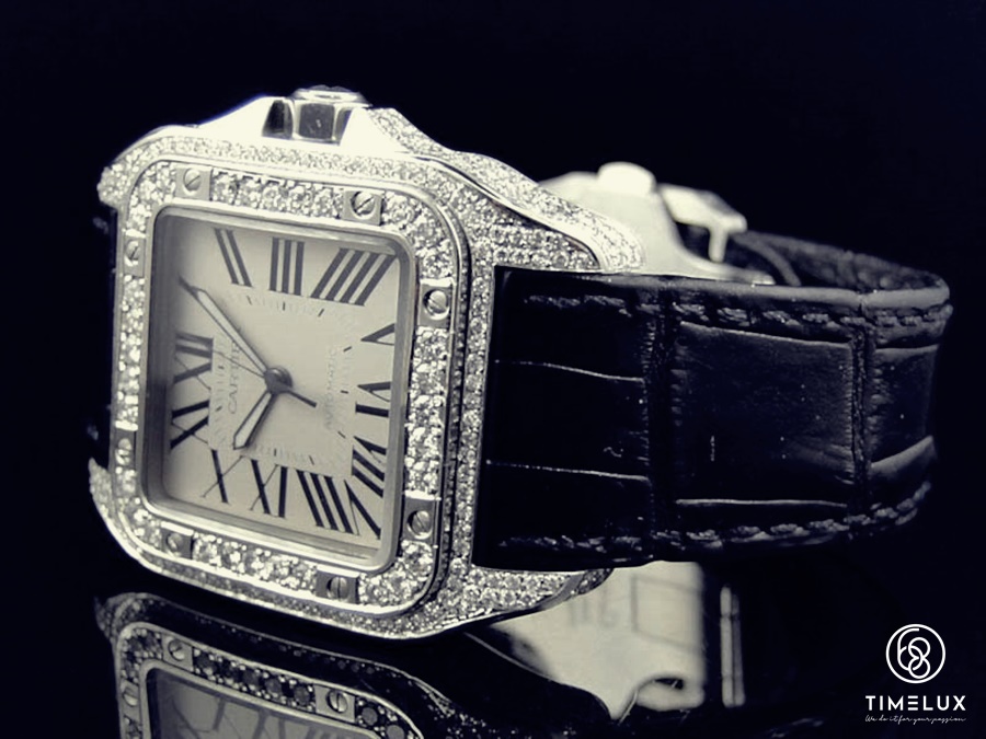 Đồng hồ đính đá Cartier Santos