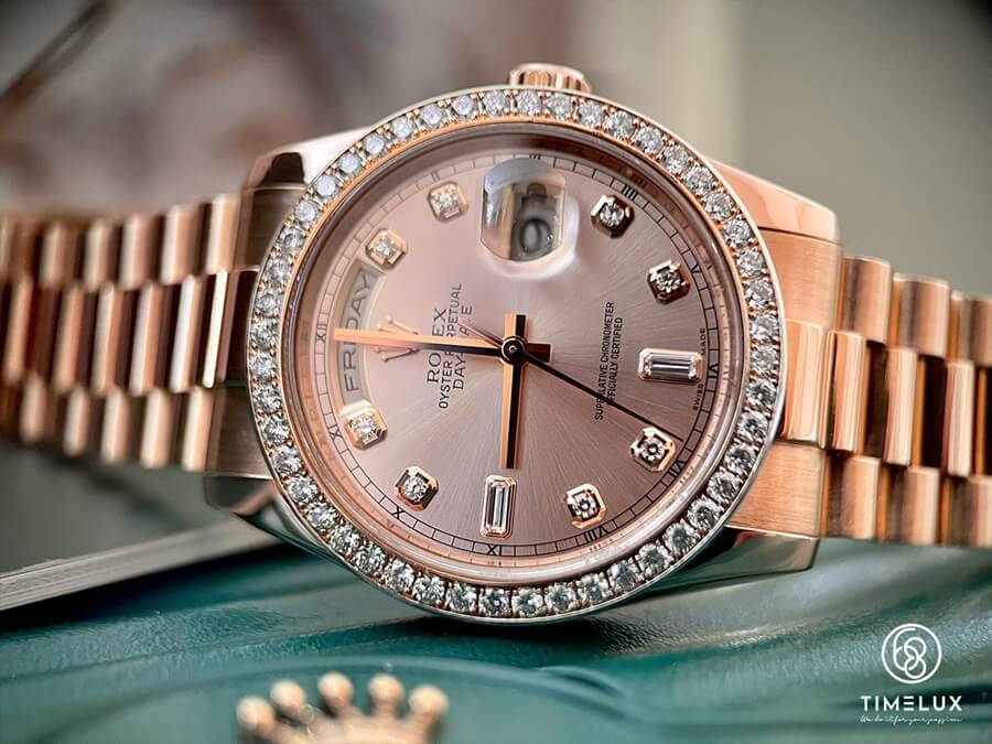 Rolex 118235 Day Date Sundust Dial Gold