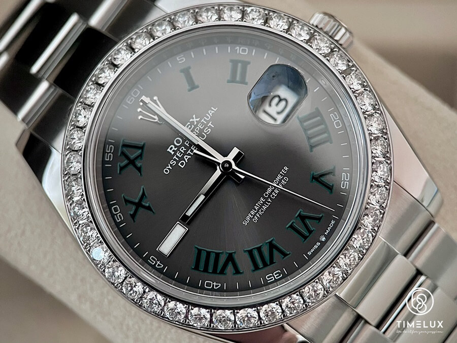 Rolex 126300 Slate Grey Wimbledon Diamond