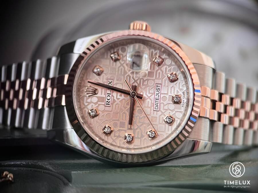 Đồng hồ nữ Rolex 118235 Day-Date Pink Sundust Dial 18K