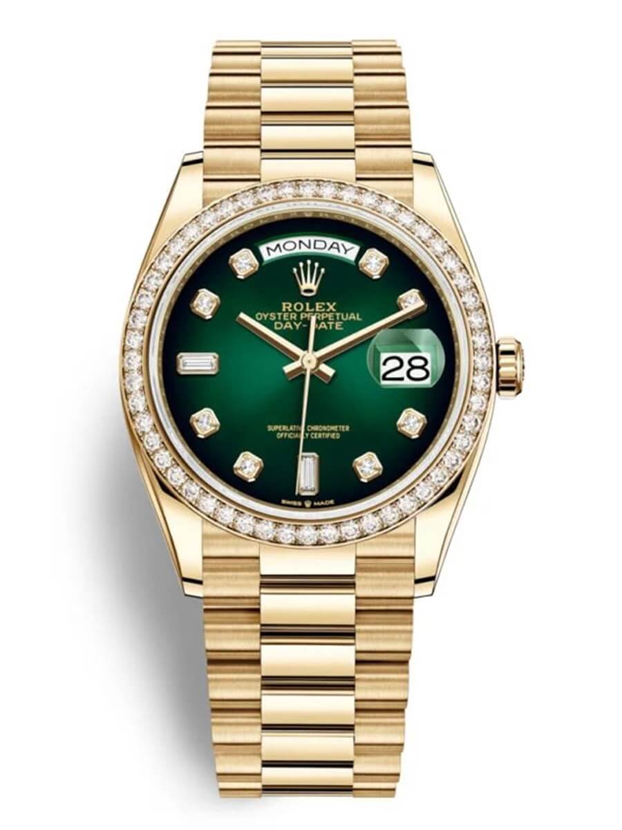 Rolex Day Date Yellow Gold Green 36mm