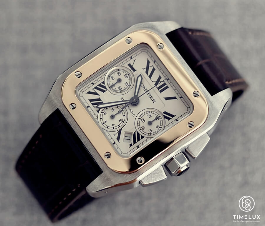 Cartier Santos de Cartier sử dụng chất liệu chống nhiễm nên vận hành bền bỉ