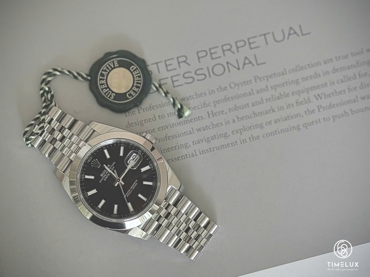 Rolex 126300 Datejust Black Index Jubilee Dial 41mm