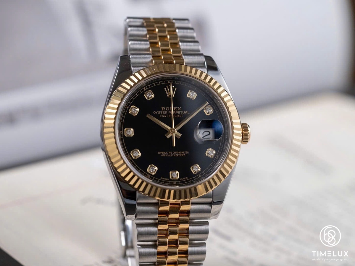 Rolex 126333 Datejust Black Dial Gold/Steel 41mm Automatic Full Box