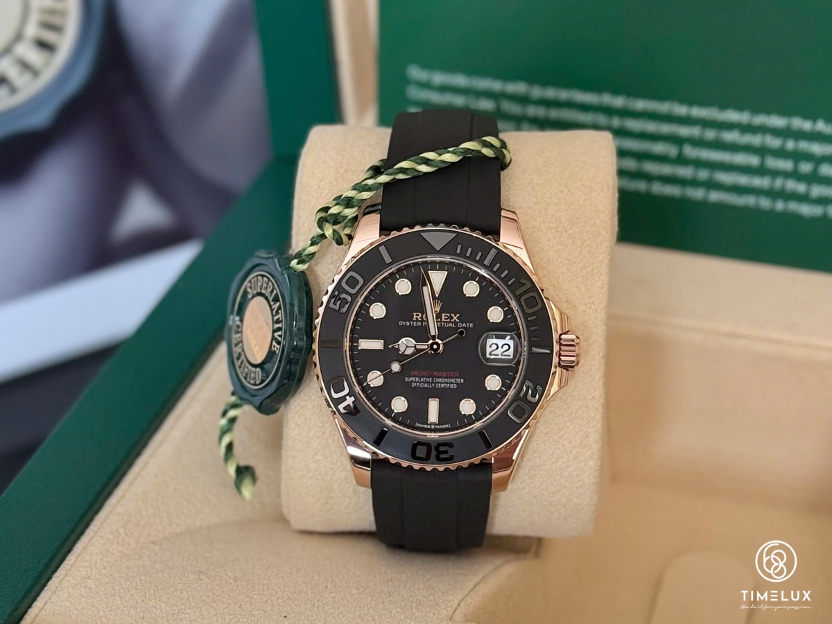 Rolex 268655 Yacht-Master Au750 Everose Matt Black Dial Oysterflex 37mm