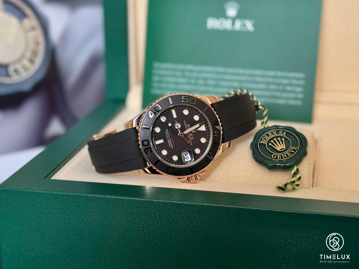 Rolex 268655 Yacht-Master Au750 Everose Matt Black Dial Oysterflex 37mm