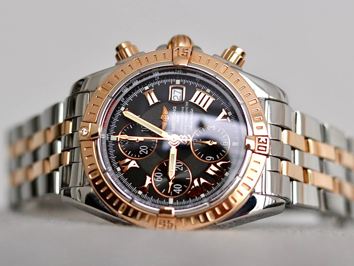 Breitling Chronomat Demi 18K 750 Rose Gold Bezel 