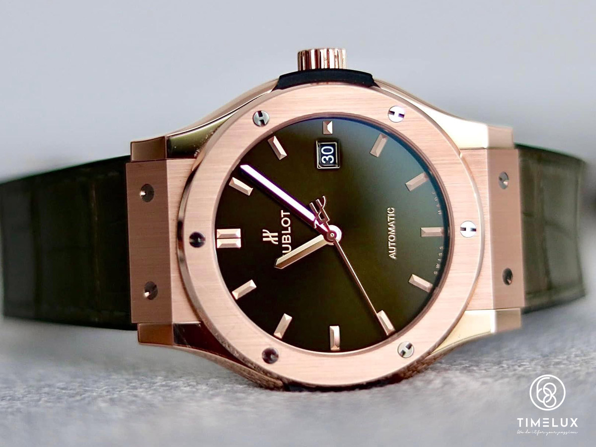 Hublot Fusion KingGold Au750 Green Dial Automatic 42mm Fullset 2021