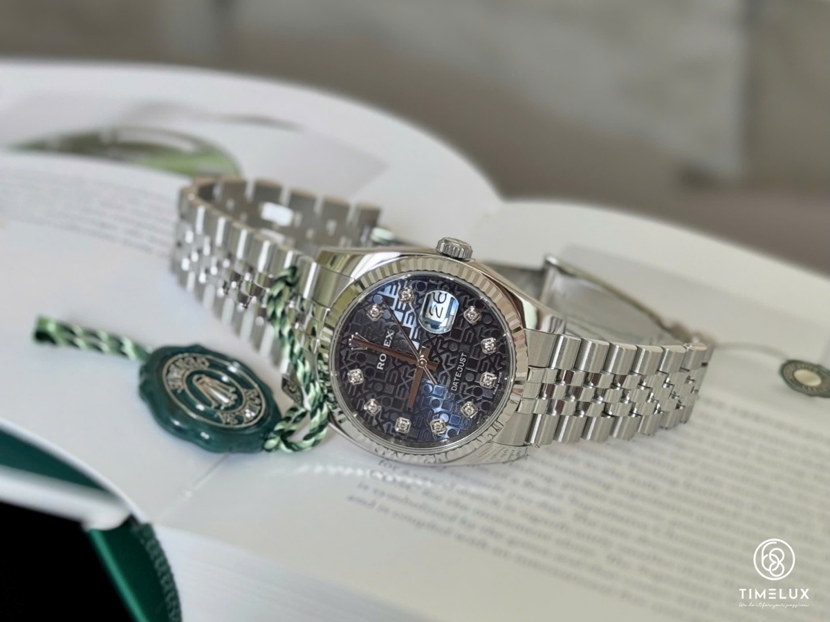 Rolex 116234 Datejust vi tính xanh Jubilee 36mm