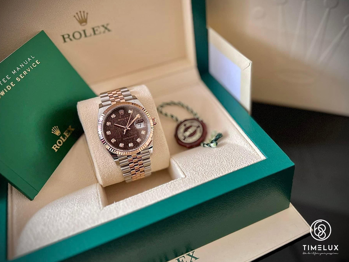 Rolex 126231 Datejust Mark II mặt vi tính nâu RoseGold/Steel 36mm