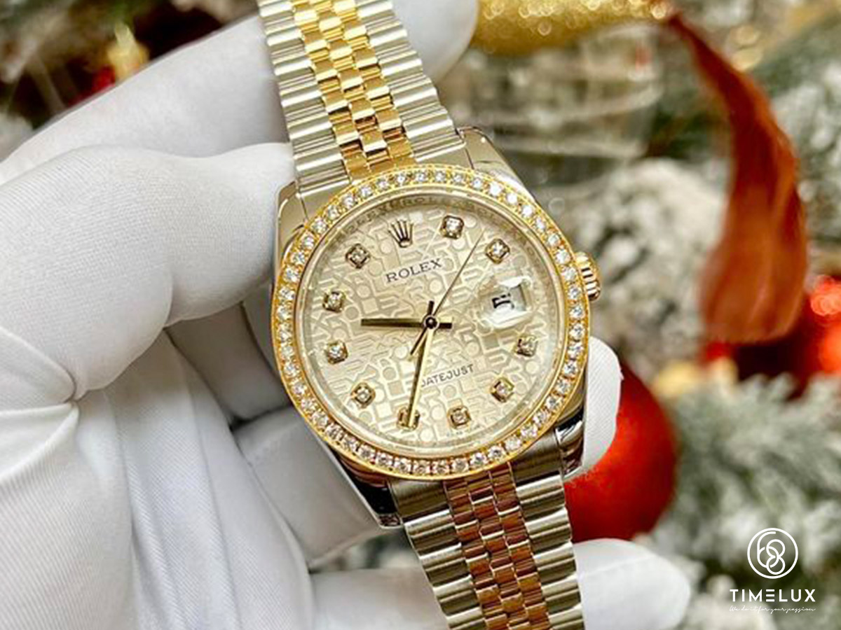 Rolex Datejust 116233 mặt vi tính trắng Option Diamond Bezel Gold/Steel Automatic 36mm